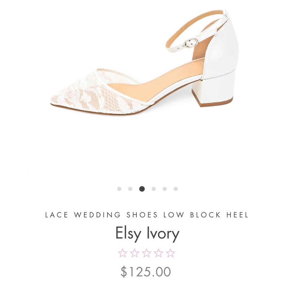 Kate Whitcomb Elsy Ivory Lace Wedding Block Heel Size 8